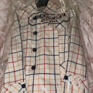 NWT COACH short multicolored trench coat. Size M